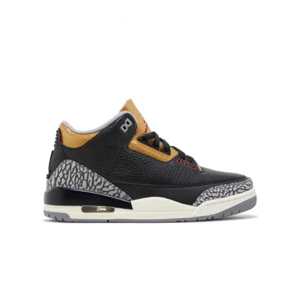 Jordan Retro 3 Black and Gold Woman’s Shoes